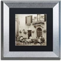Trademark Fine Art "Tuscany Caffe VI" Canvas Art by Alan Blaustein, Black Matte, Silver Frame