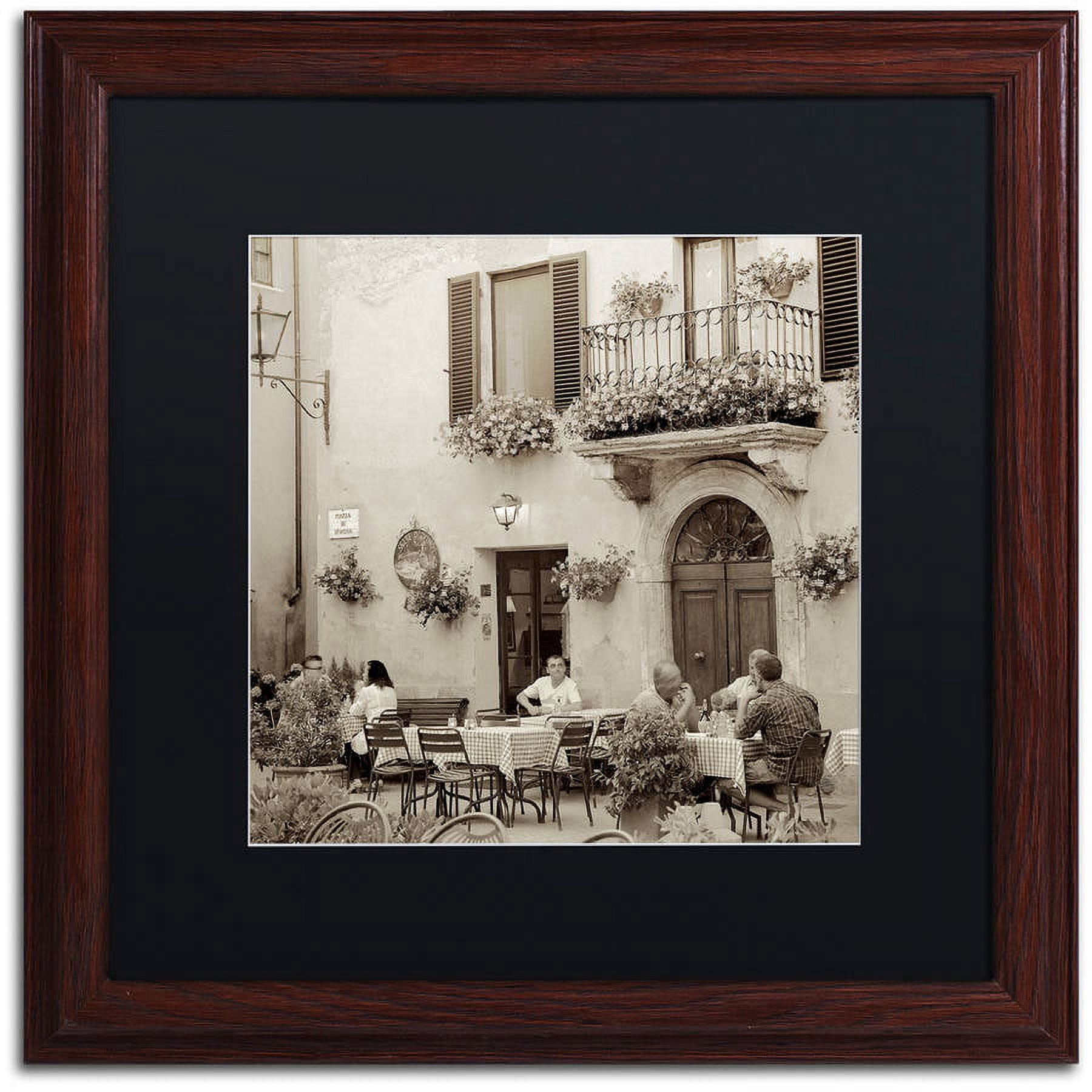 Trademark Fine Art "Tuscany Caffe VI" Canvas Art by Alan Blaustein, Black Matte, Wood Frame