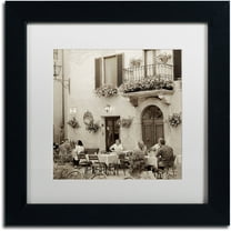 Trademark Fine Art "Tuscany Caffe VI" Canvas Art by Alan Blaustein, White Matte, Black Frame