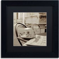 Trademark Fine Art "Tuscany Caffe VII" Canvas Art by Alan Blaustein, Black Matte, Black Frame