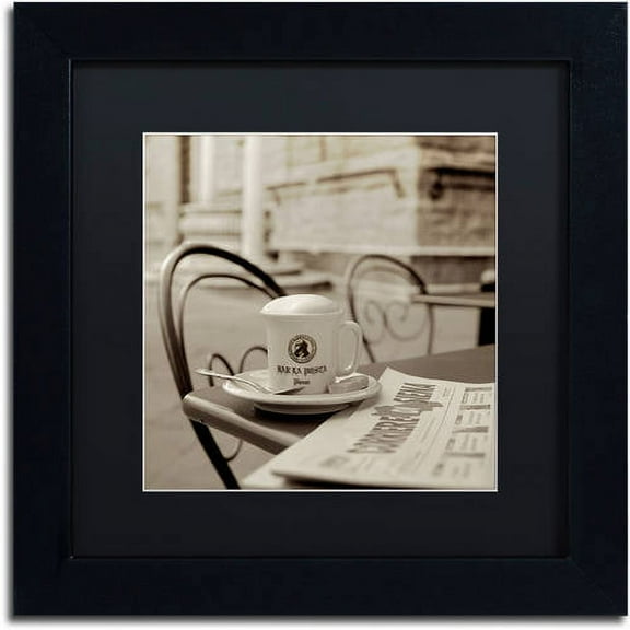 Trademark Fine Art "Tuscany Caffe VII" Canvas Art by Alan Blaustein, Black Matte, Black Frame