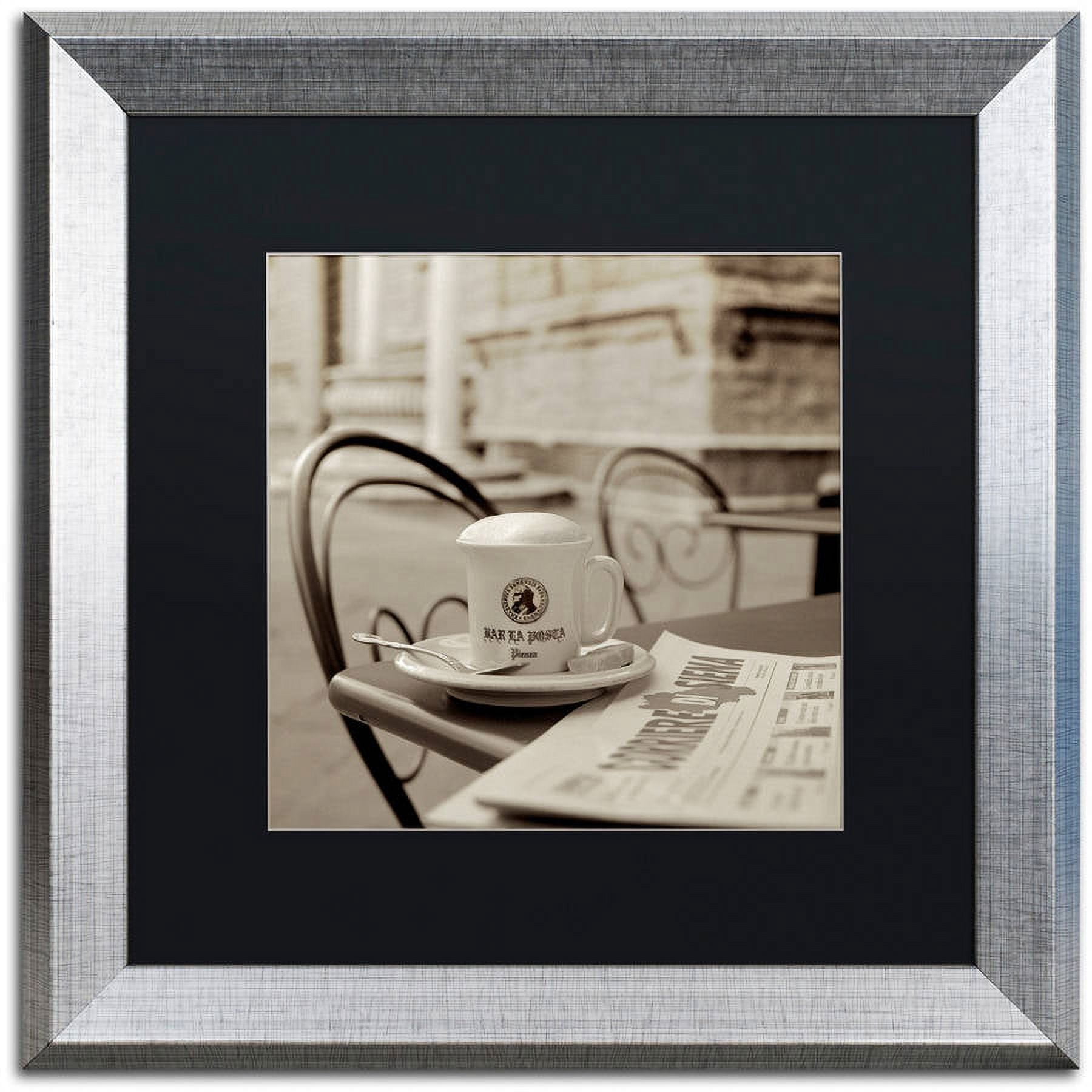 Trademark Fine Art "Tuscany Caffe VII" Canvas Art by Alan Blaustein, Black Matte, Silver Frame