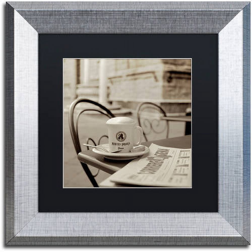Trademark Fine Art "Tuscany Caffe VII" Canvas Art by Alan Blaustein, Black Matte, Silver Frame