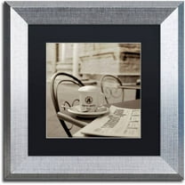 Trademark Fine Art "Tuscany Caffe VII" Canvas Art by Alan Blaustein, Black Matte, Silver Frame