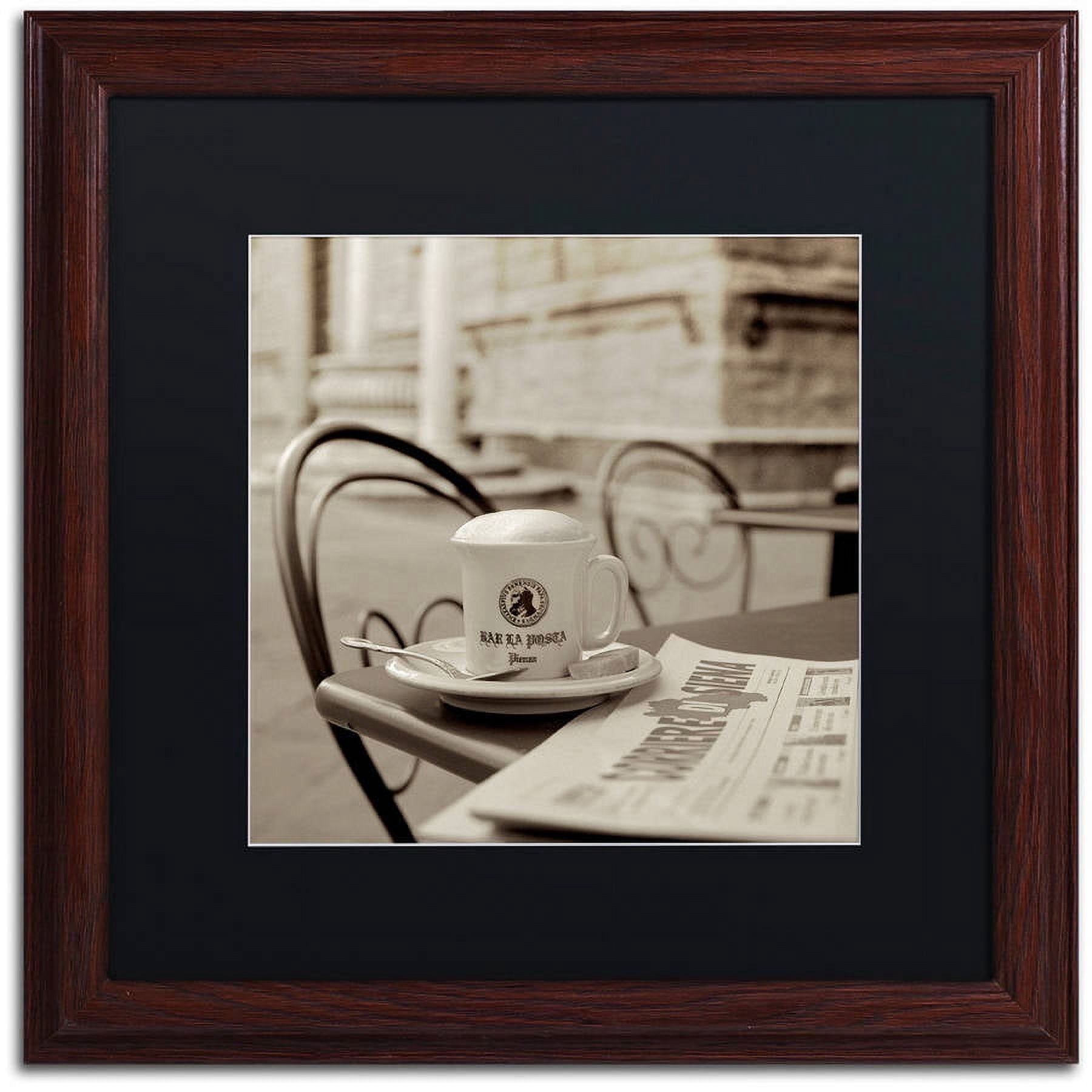 Trademark Fine Art "Tuscany Caffe VII" Canvas Art by Alan Blaustein, Black Matte, Wood Frame