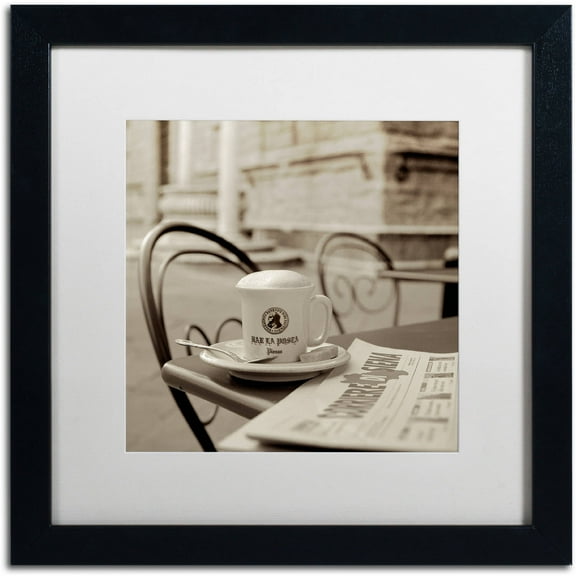 Trademark Fine Art "Tuscany Caffe VII" Canvas Art by Alan Blaustein, White Matte, Black Frame