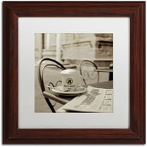 Trademark Fine Art "Tuscany Caffe VII" Canvas Art by Alan Blaustein, White Matte, Wood Frame