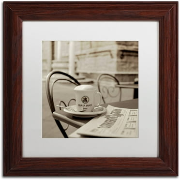 Trademark Fine Art "Tuscany Caffe VII" Canvas Art by Alan Blaustein, White Matte, Wood Frame