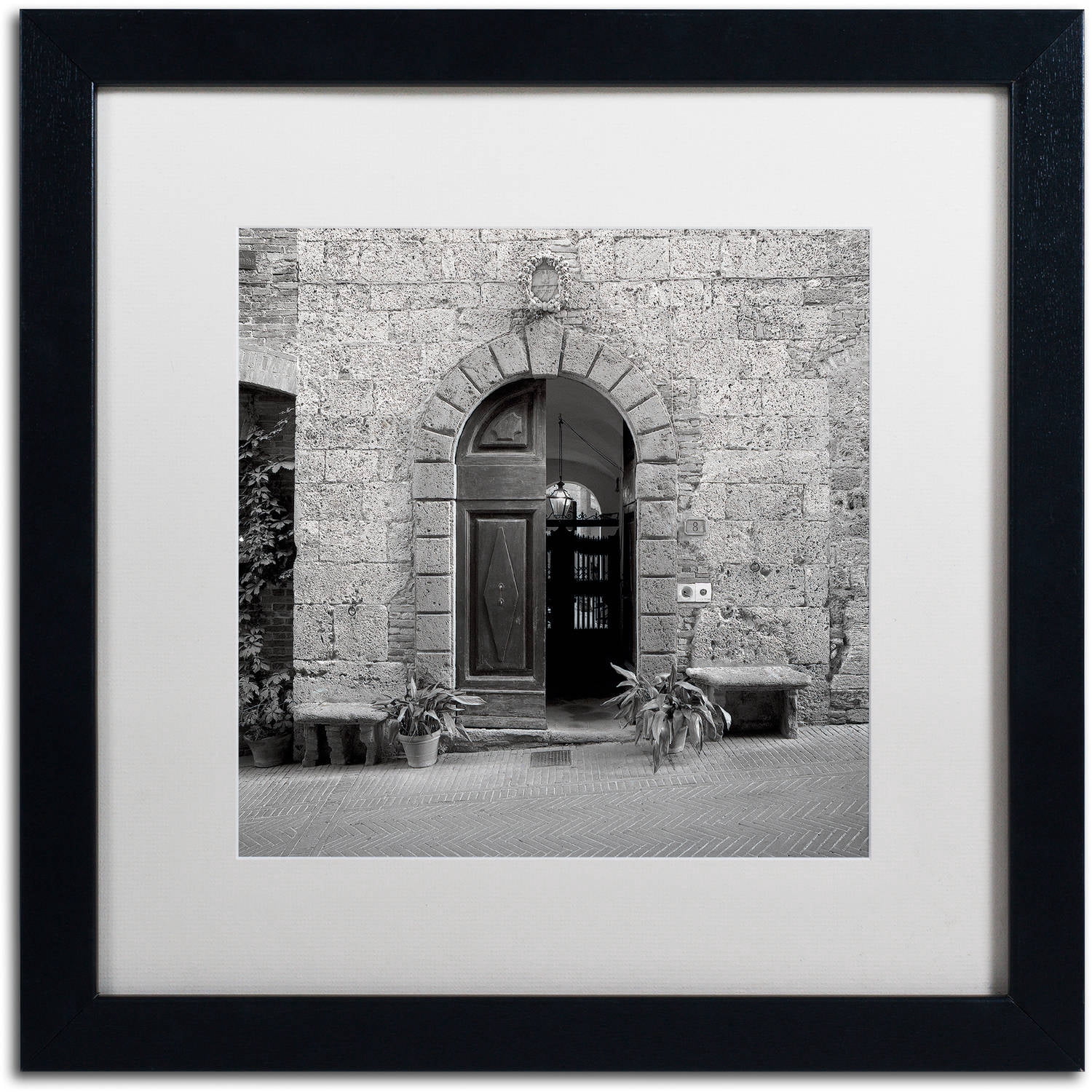 Trademark Fine Art "Tuscany I" Canvas Art by Alan Blaustein, White Matte, Black Frame
