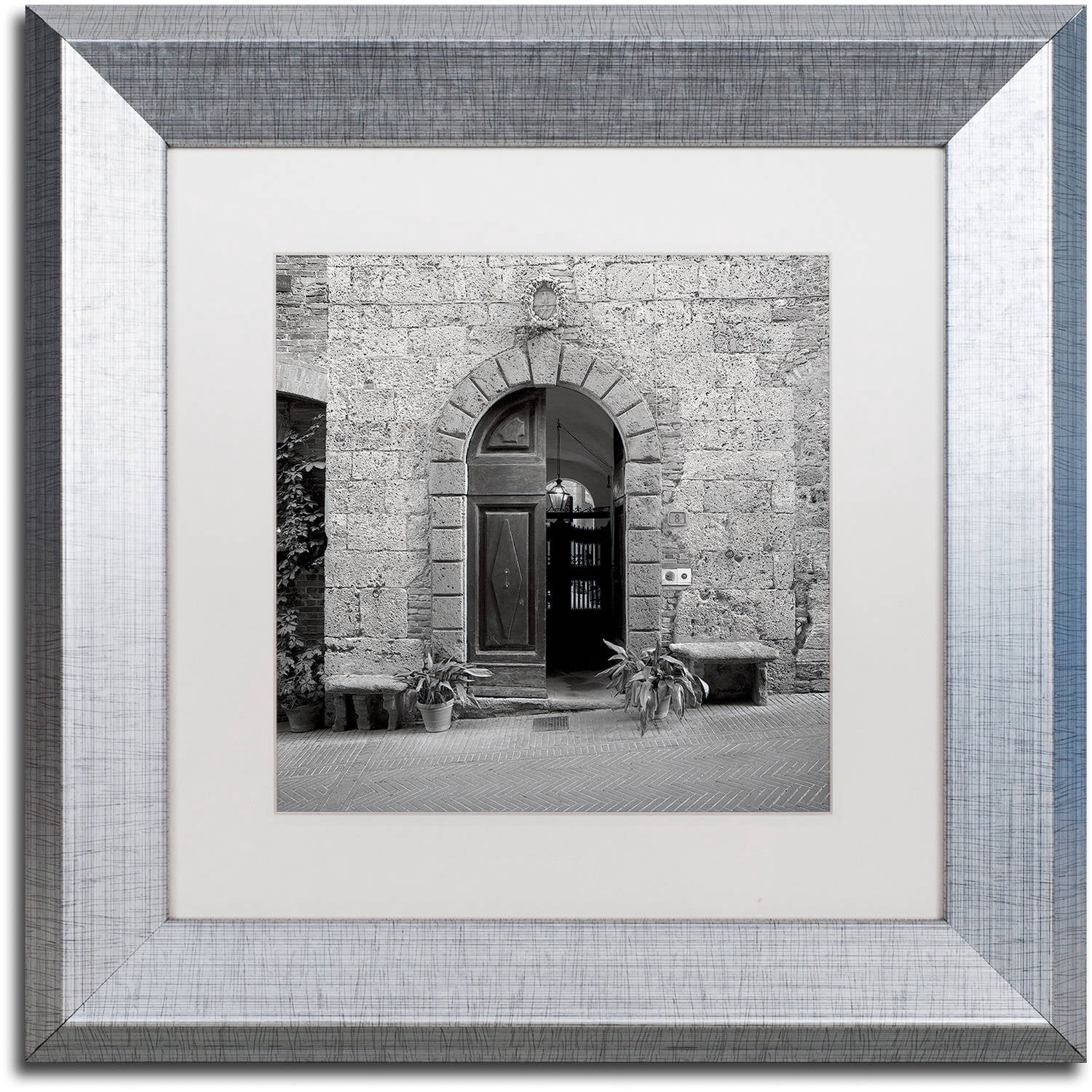Trademark Fine Art "Tuscany I" Canvas Art by Alan Blaustein, White Matte, Silver Frame