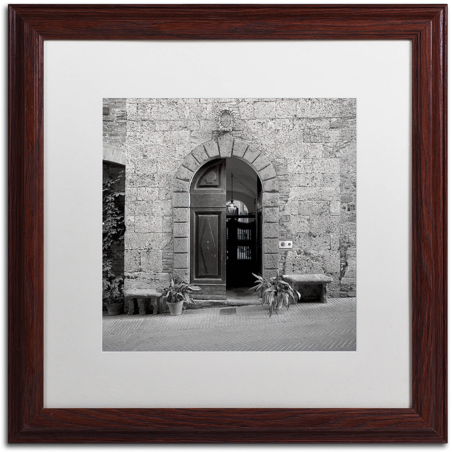Trademark Fine Art "Tuscany I" Canvas Art by Alan Blaustein, White Matte, Wood Frame