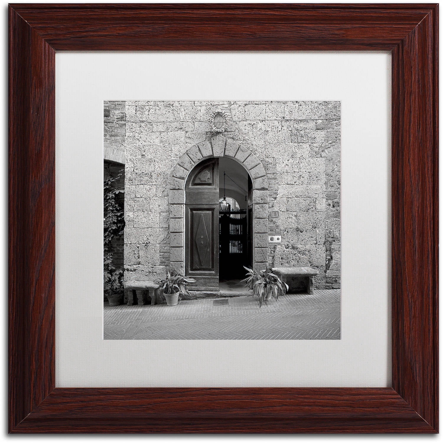 Trademark Fine Art "Tuscany I" Canvas Art by Alan Blaustein, White Matte, Wood Frame