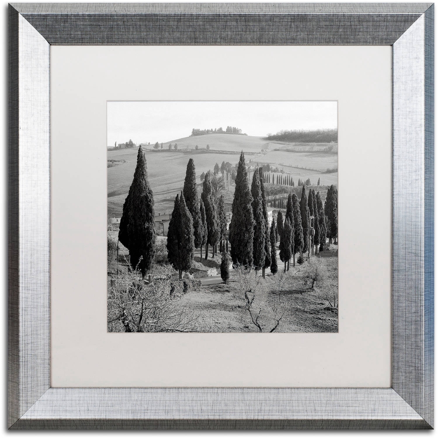 Trademark Fine Art "Tuscany IV" Canvas Art by Alan Blaustein, White Matte, Silver Frame