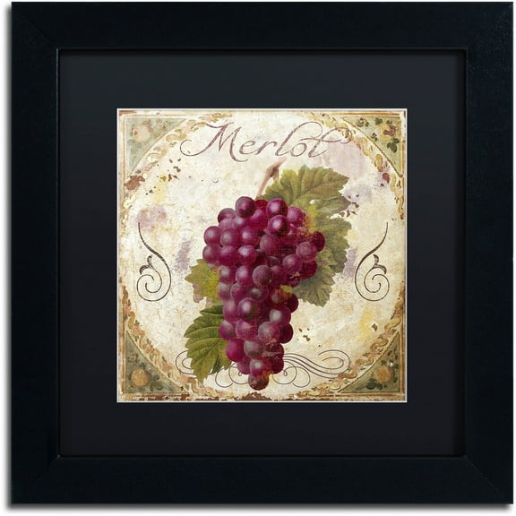 Trademark Fine Art "Tuscany Table Merlot" Canvas Art by Color Bakery Black Matte, Black Frame