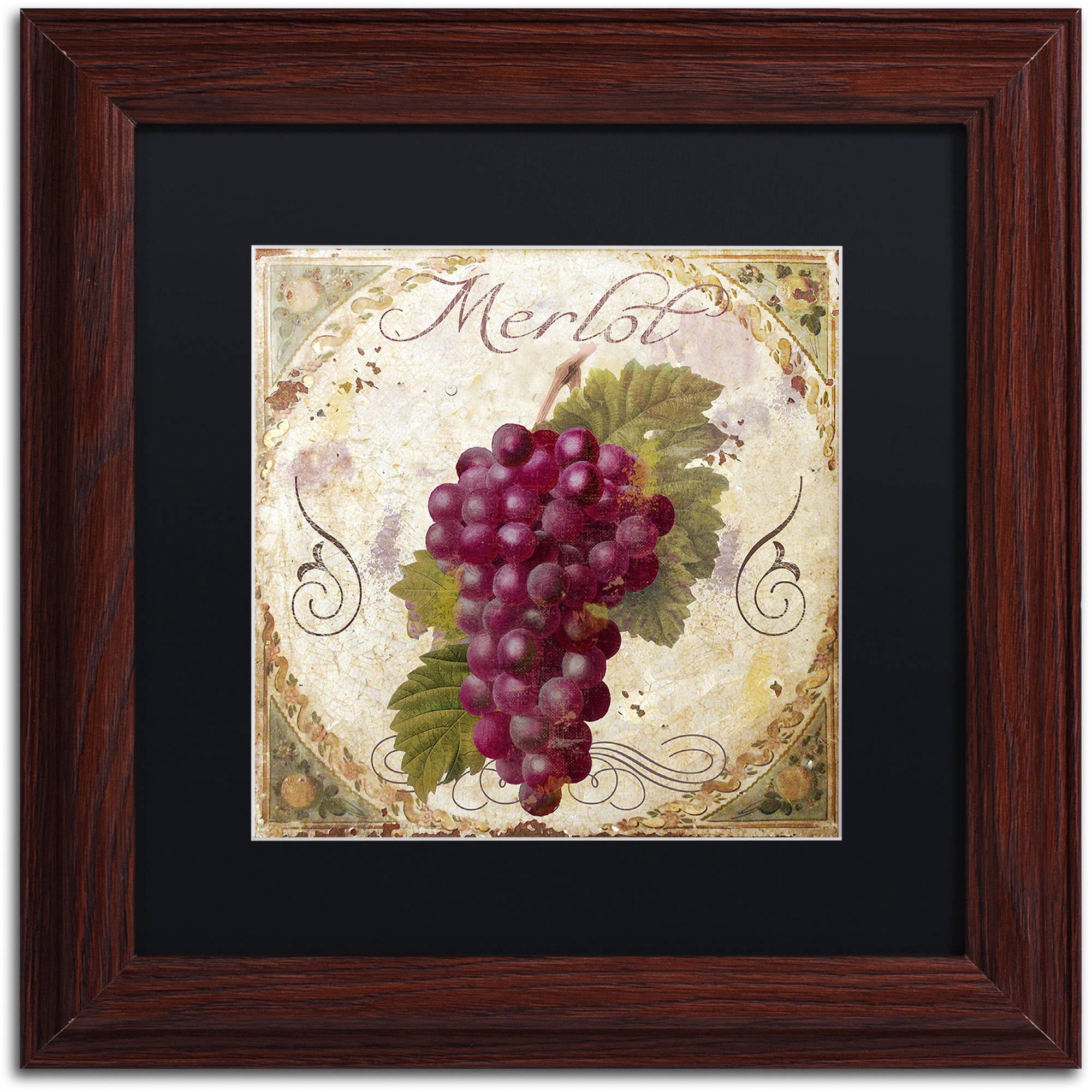 Trademark Fine Art "Tuscany Table Merlot" Canvas Art by Color Bakery Black Matte, Wood Frame