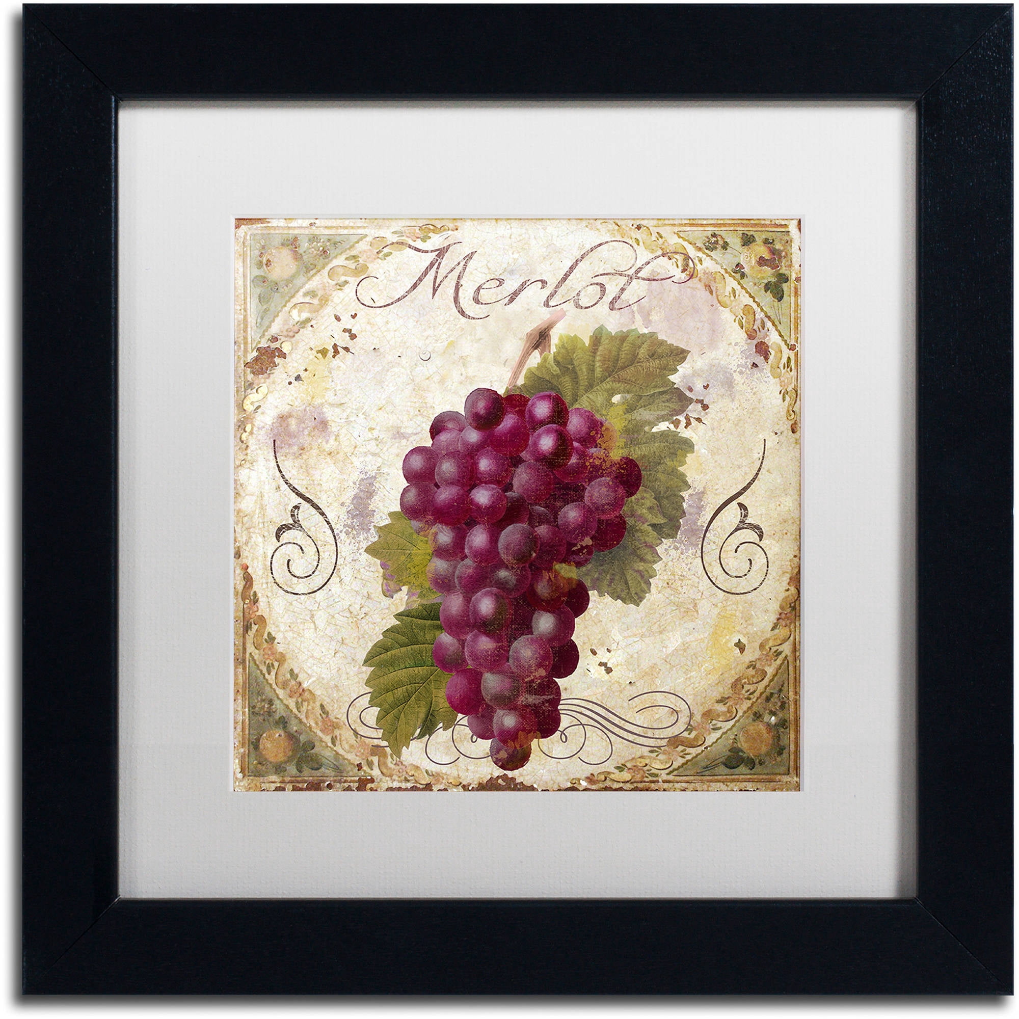 Trademark Fine Art "Tuscany Table Merlot" Canvas Art by Color Bakery White Matte, Black Frame