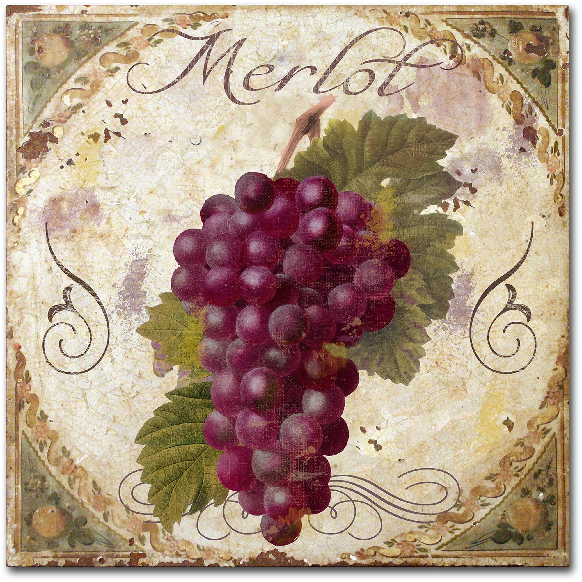 Tuscany Table Merlot Canvas Art with Wooden Frame