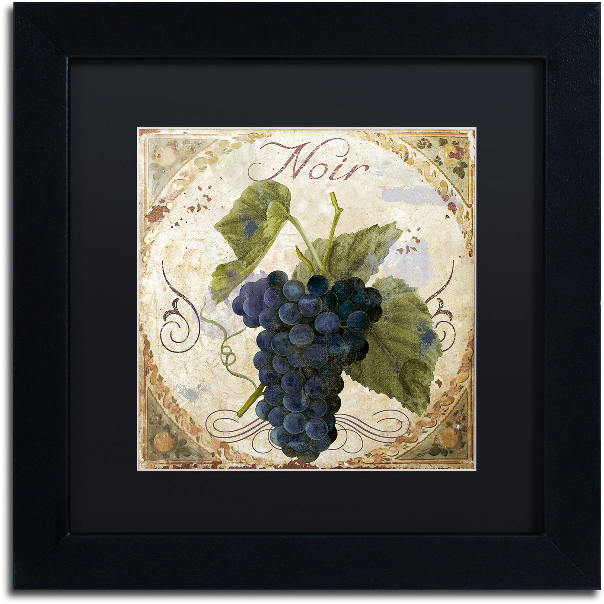 Trademark Fine Art "Tuscany Table Noir" Canvas Art by Color Bakery Black Matte, Black Frame