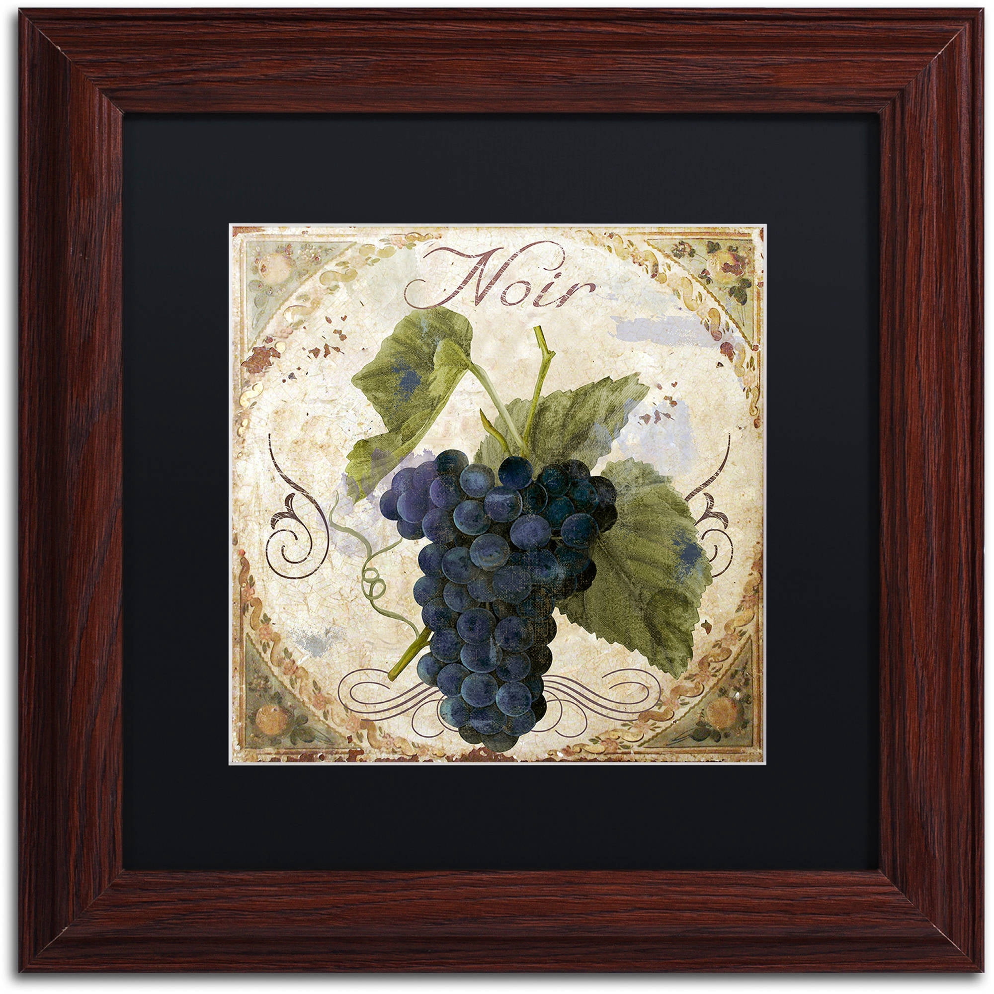 Trademark Fine Art "Tuscany Table Noir" Canvas Art by Color Bakery Black Matte, Wood Frame