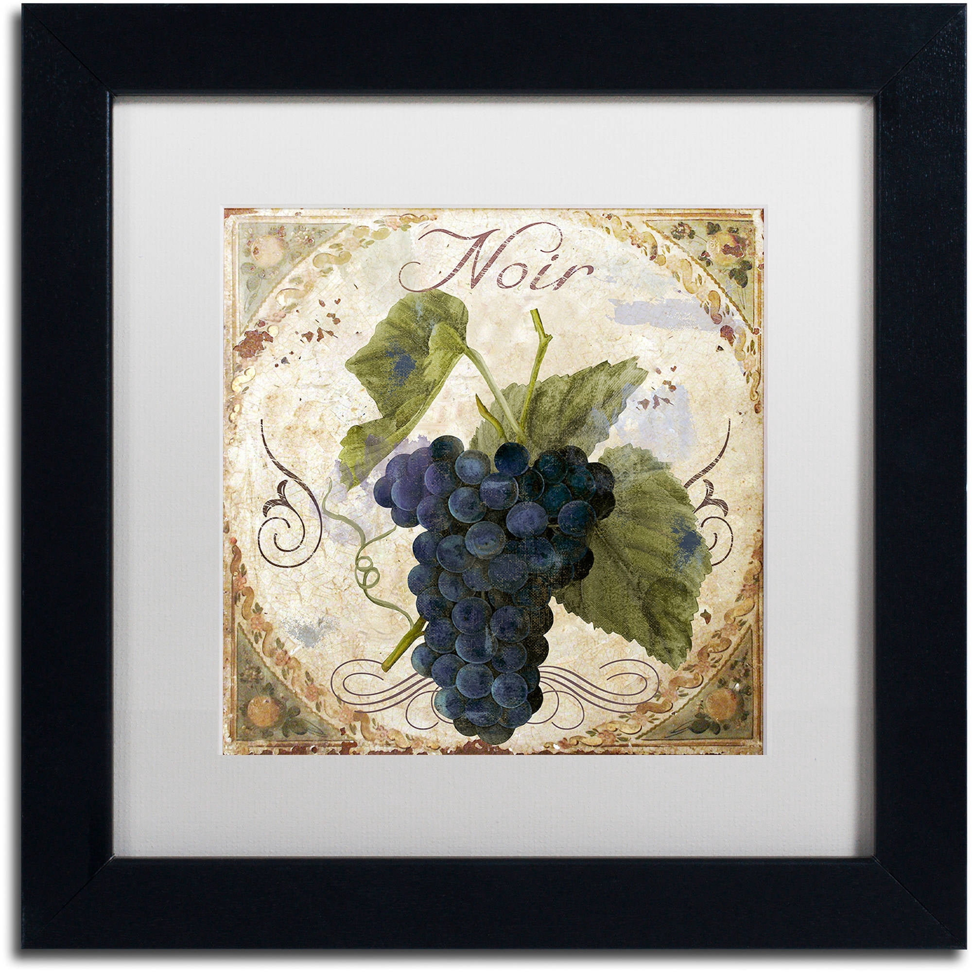 Trademark Fine Art "Tuscany Table Noir" Canvas Art by Color Bakery White Matte, Black Frame