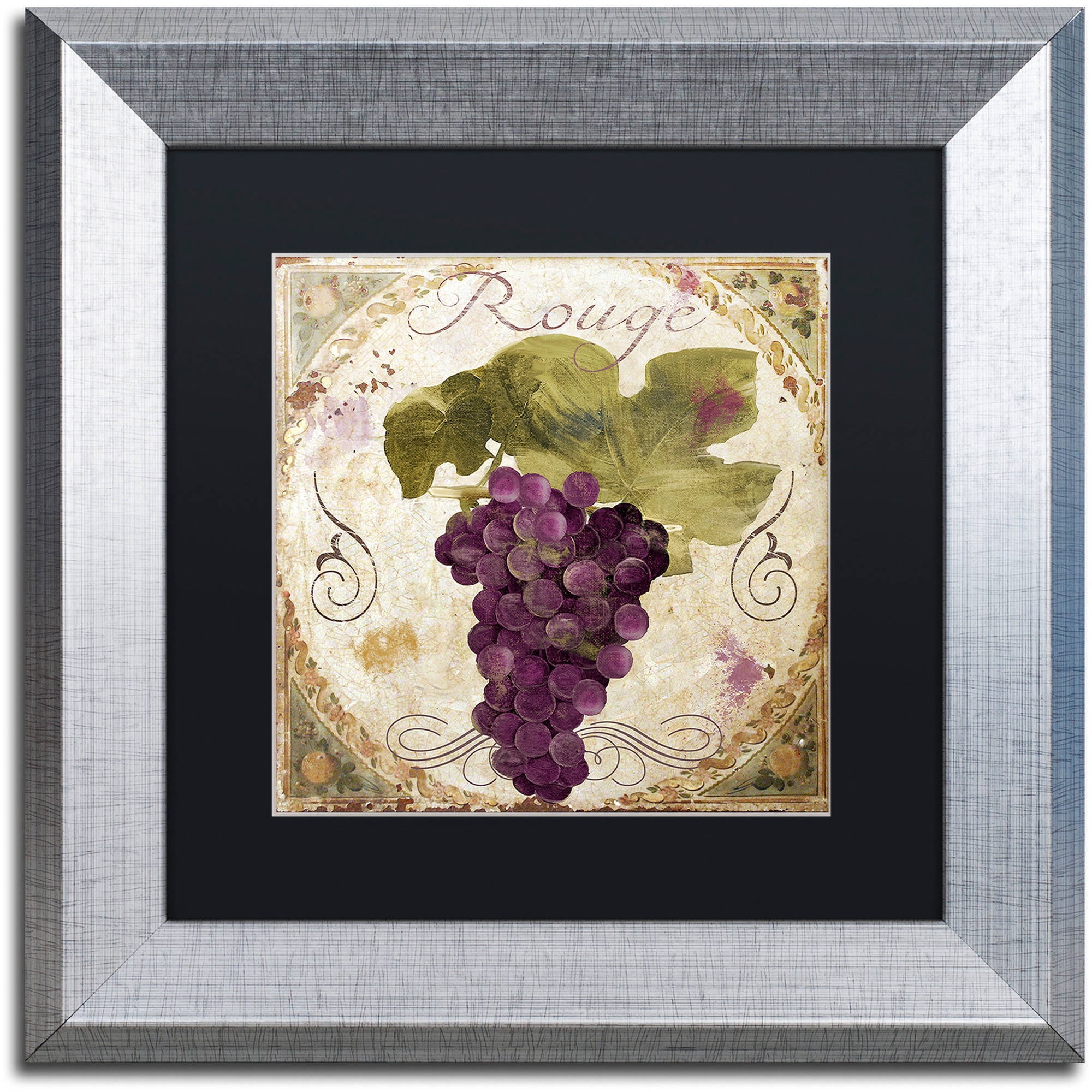 Trademark Fine Art "Tuscany Table Rouge" Canvas Art by Color Bakery Black Matte, Silver Frame