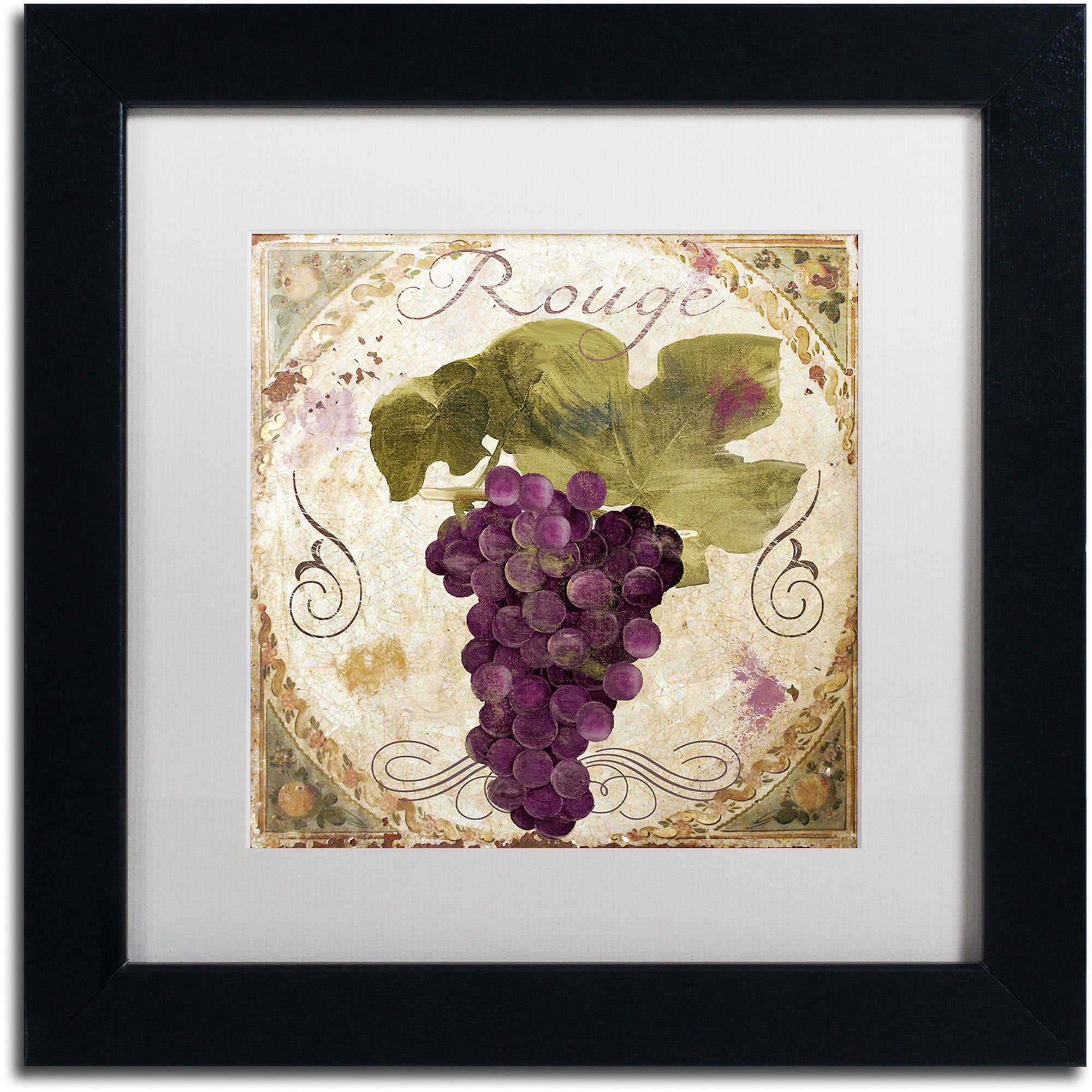 Trademark Fine Art "Tuscany Table Rouge" Canvas Art by Color Bakery White Matte, Black Frame