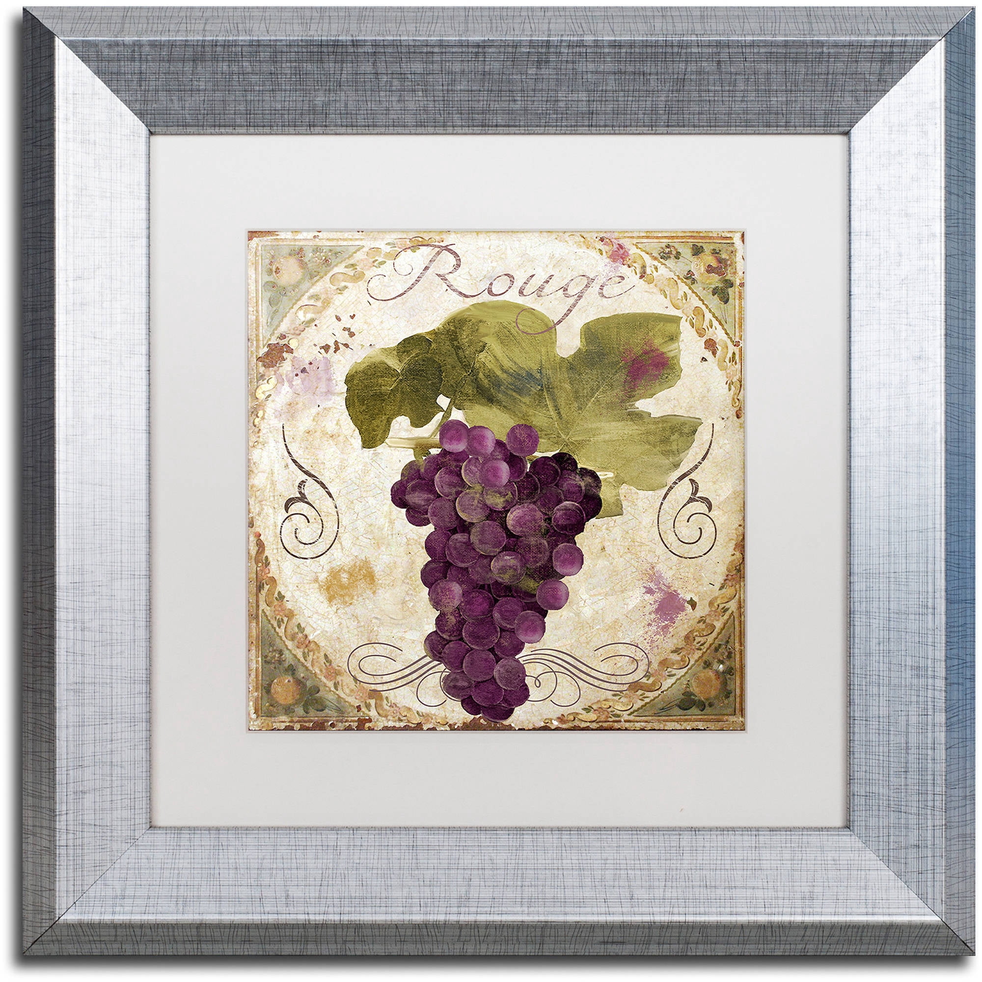 Trademark Fine Art "Tuscany Table Rouge" Canvas Art by Color Bakery White Matte, Silver Frame