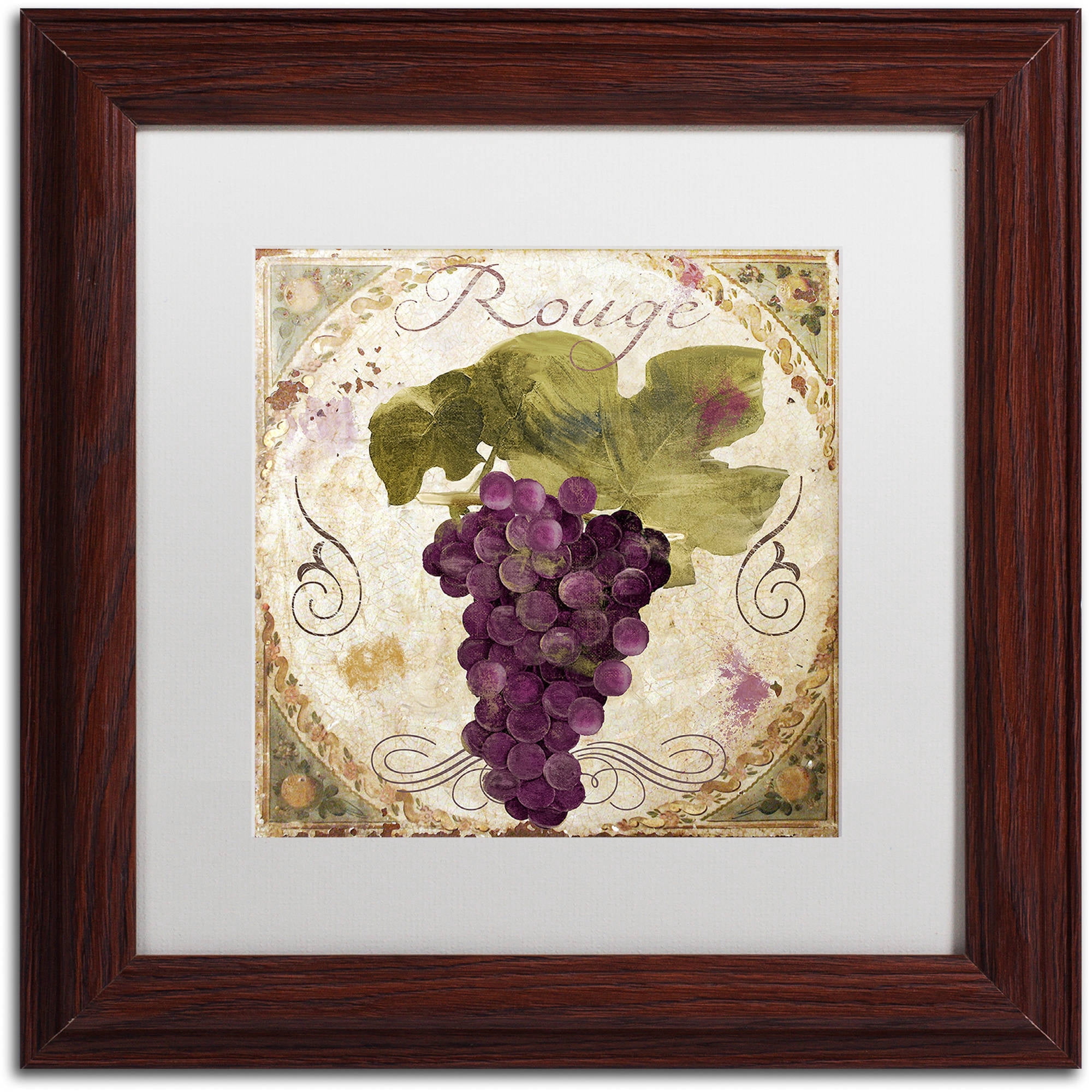 Trademark Fine Art "Tuscany Table Rouge" Canvas Art by Color Bakery White Matte, Wood Frame