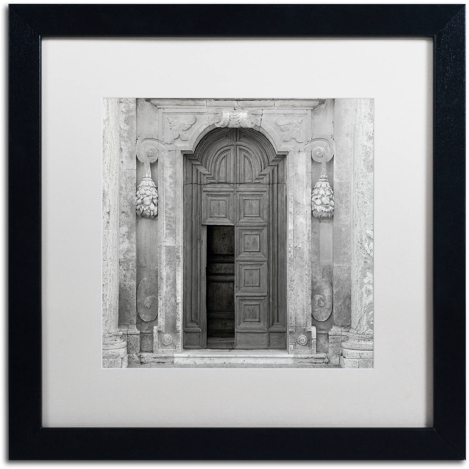 Trademark Fine Art "Tuscany VII" Canvas Art by Alan Blaustein, White Matte, Black Frame