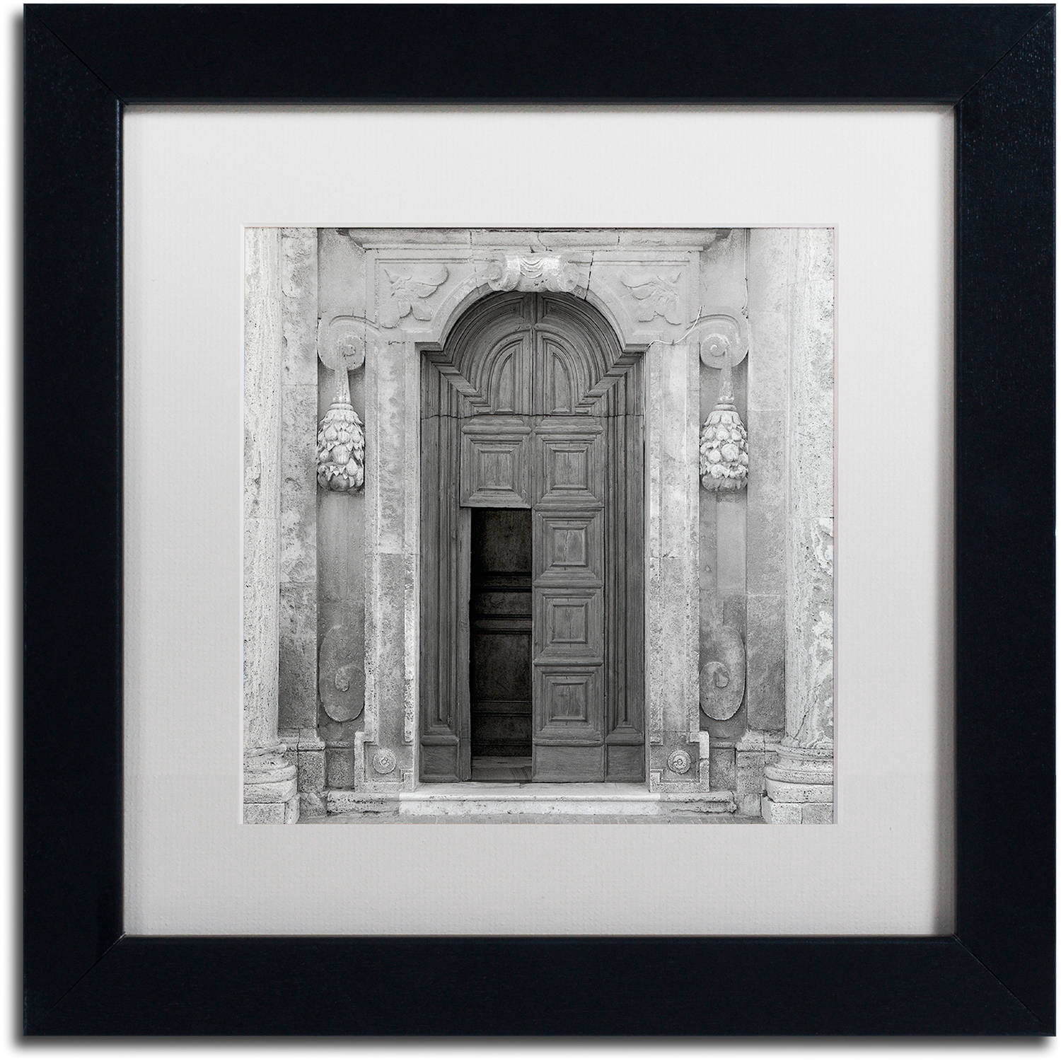 Trademark Fine Art "Tuscany VII" Canvas Art by Alan Blaustein, White Matte, Black Frame