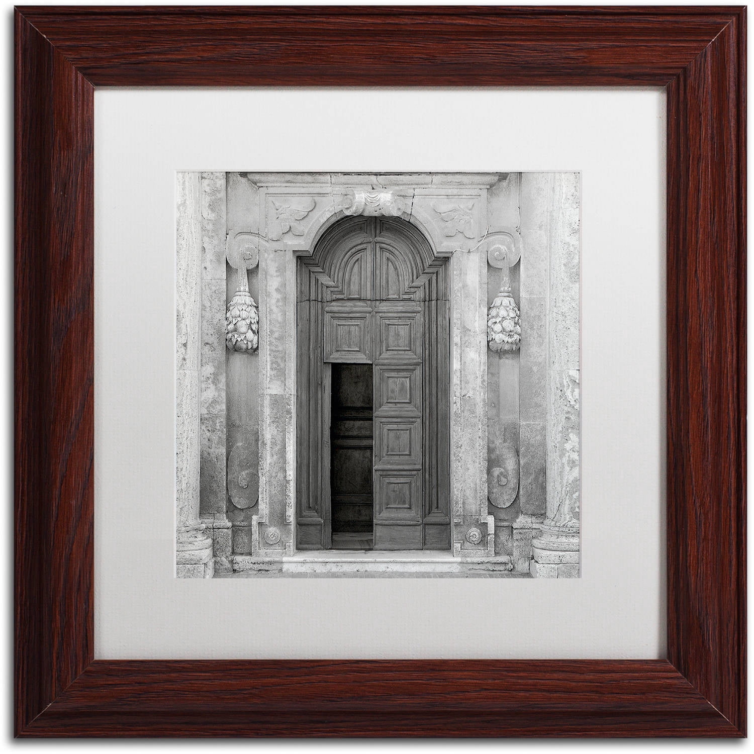 Trademark Fine Art "Tuscany VII" Canvas Art by Alan Blaustein, White Matte, Wood Frame