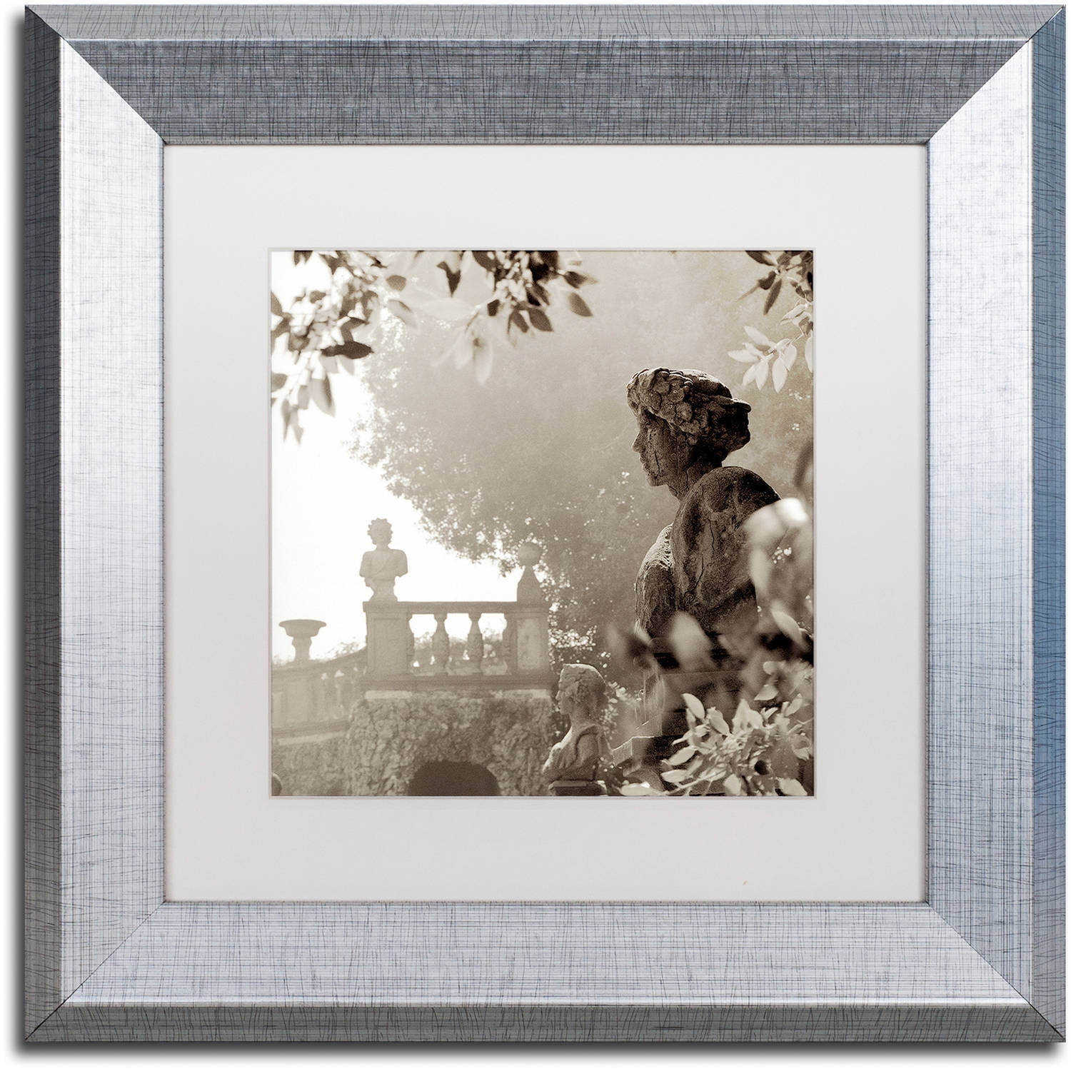 Trademark Fine Art "Tuscany VIII" Canvas Art by Alan Blaustein, White Matte, Silver Frame