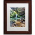 thumbnail image 1 of Trademark Fine Art 'Twin Falls' Canvas Art by Pierre Leclerc, White Matte, Wood Frame, 1 of 4