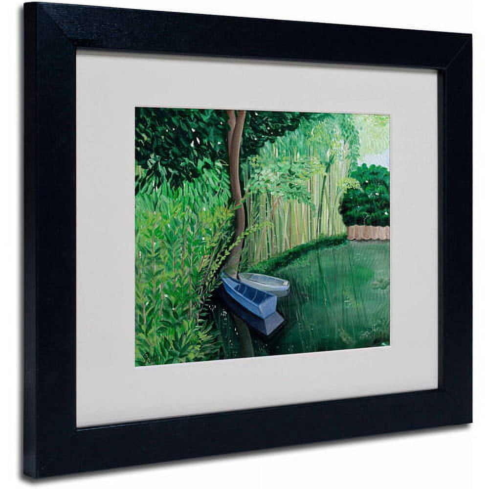 Trademark Fine Art "Two Boats" Canvas Art by Anonymous, Black Frame