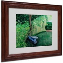 Trademark Fine Art "Two Boats" Canvas Art by Anonymous, Wood Frame