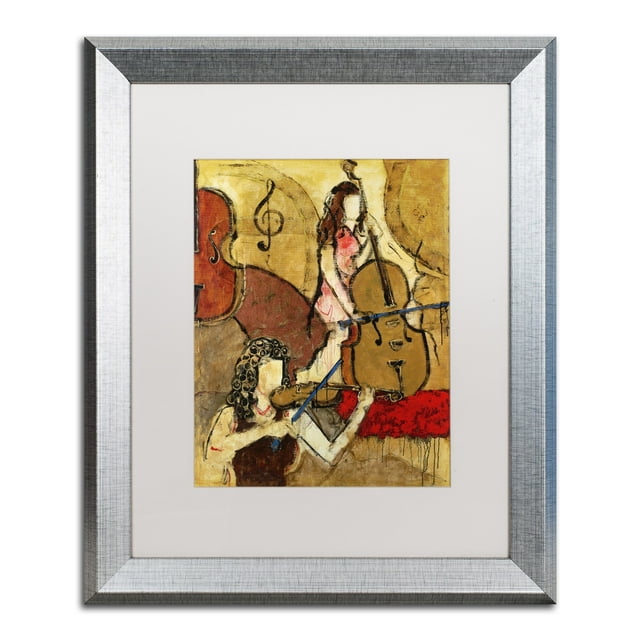 Trademark Fine Art "Two Friends" Canvas Art by Joarez, White Matte, Silver Frame