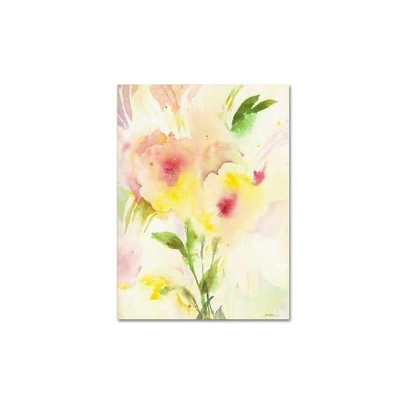 Trademark Fine Art "Two Garden Flowers" Canvas Art by Sheila Golden