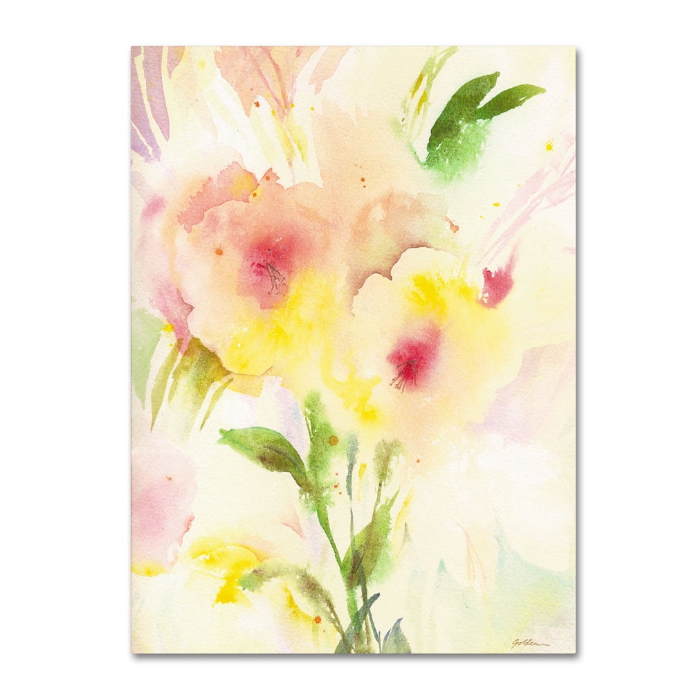 Trademark Fine Art "Two Garden Flowers" Canvas Art by Sheila Golden