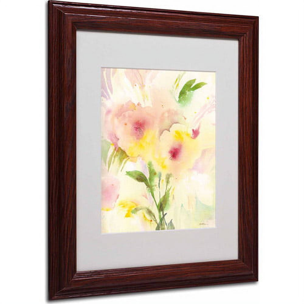 Trademark Fine Art "Two Garden Flowers" Matted Framed Art by Sheila Golden, Wood Frame