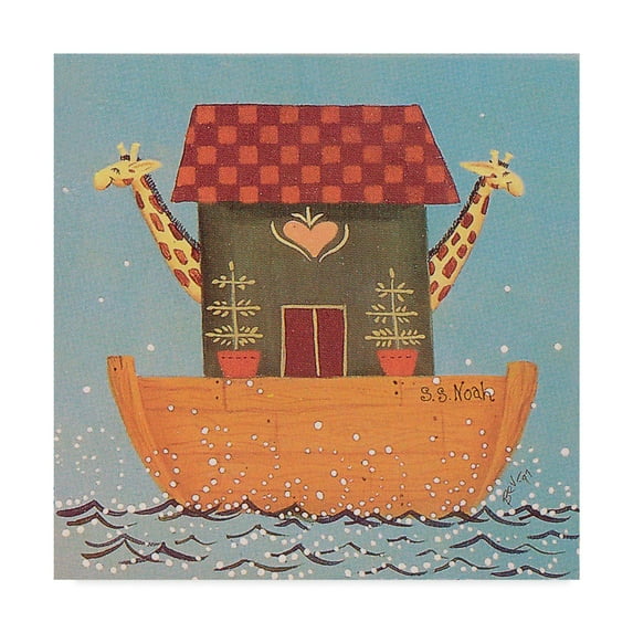 Trademark Fine Art 'Two Giraffes On The Ark' Canvas Art by Beverly Johnston