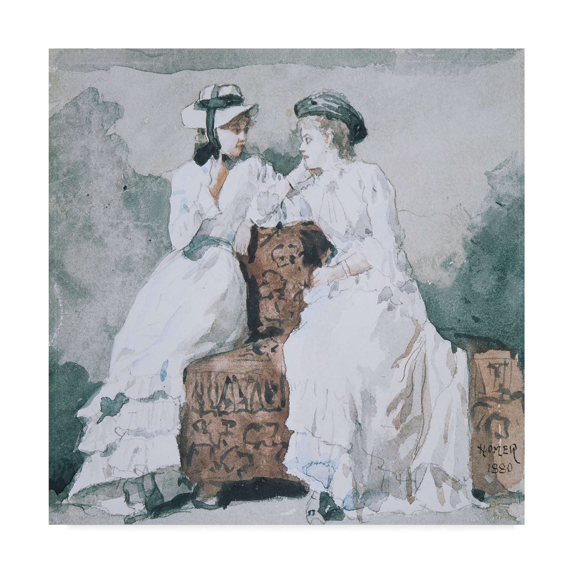 Trademark Fine Art 'Two Ladies, 1880' Canvas Art by Winslow Homer