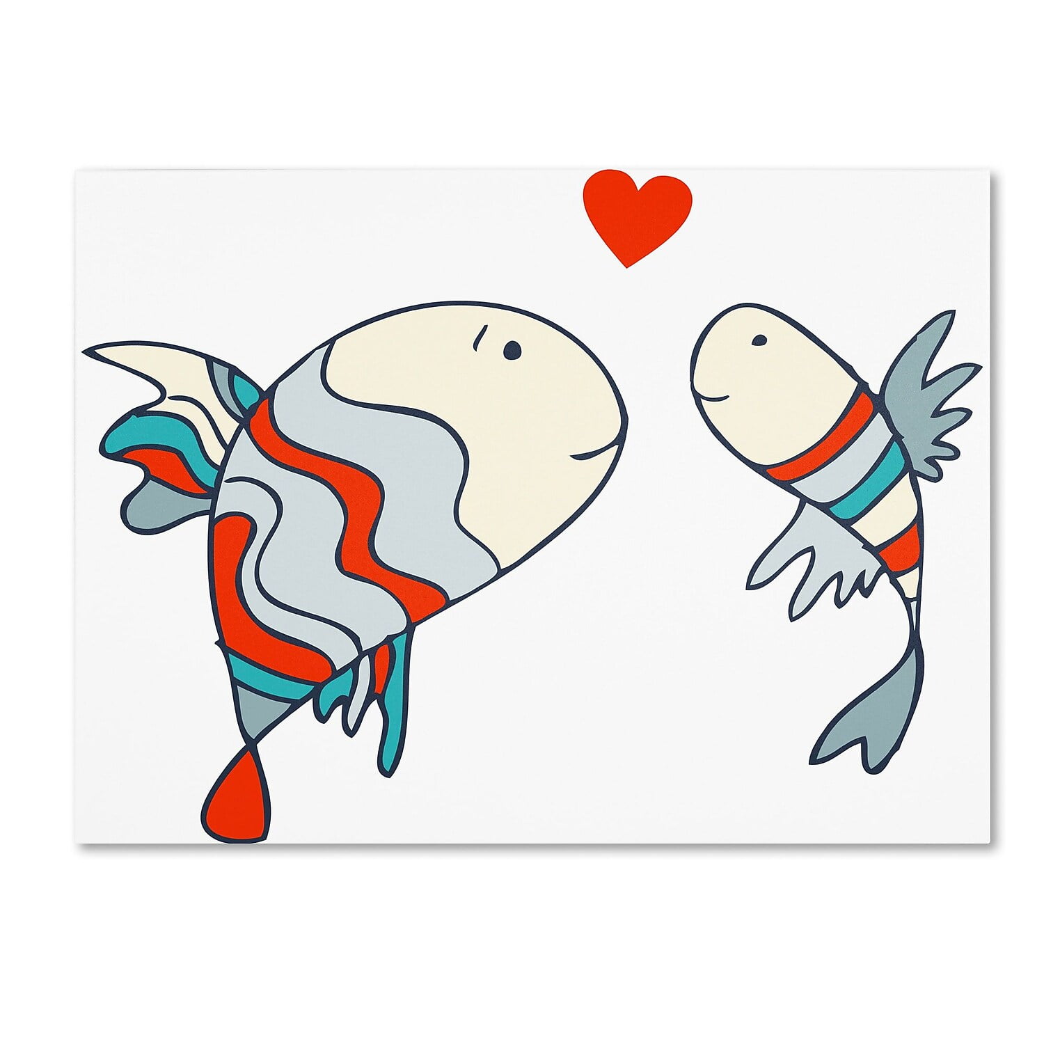 Trademark Fine Art "Two Little Fish" Canvas Art by Carla Martell