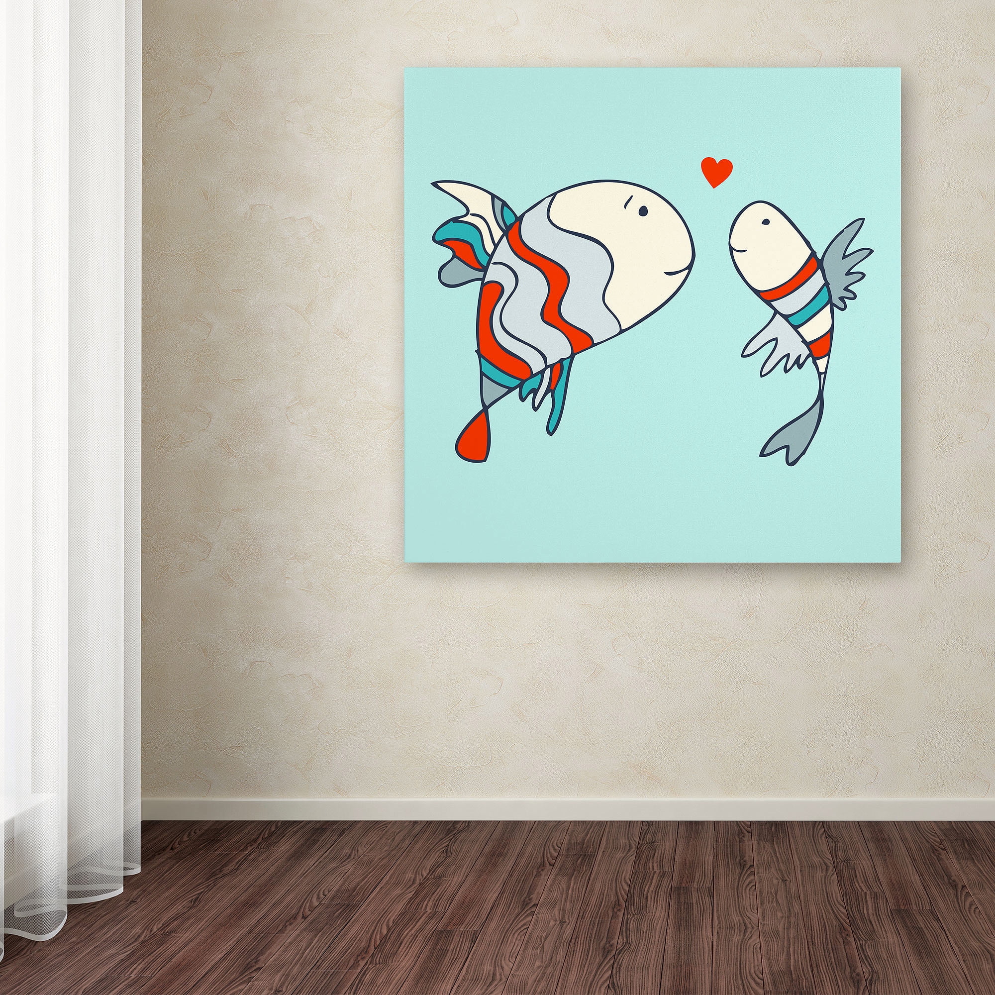 Trademark Fine Art "Two Little Love Fish" Canvas Art by Carla Martell
