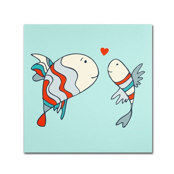 Trademark Fine Art "Two Little Love Fish" Canvas Art by Carla Martell