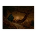 thumbnail image 1 of Trademark Fine Art 'Two Men Contemplating The Moon' Canvas Art by Caspar David Friedrich, 1 of 3
