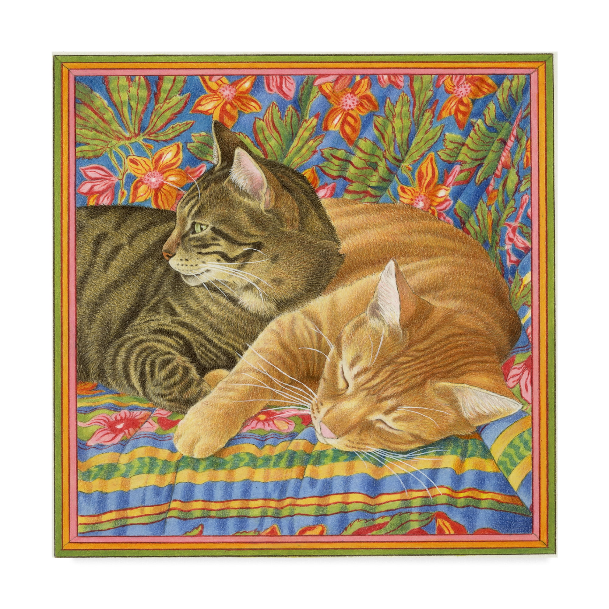 Trademark Fine Art 'Two Sleepy Cats' Canvas Art by Francien Van Westering