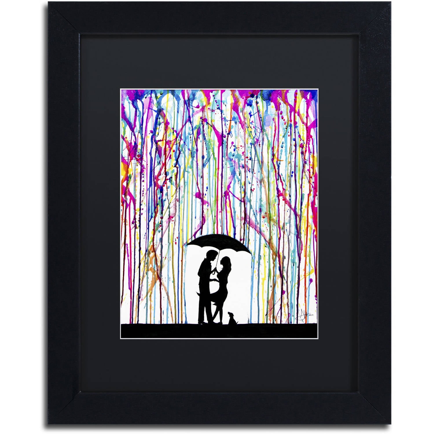 Trademark Fine Art 'Two Step' Canvas Art by Marc Allante, Black Matte, Black Frame