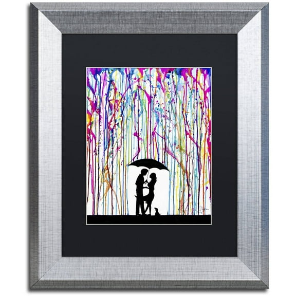 Trademark Fine Art 'Two Step' Canvas Art by Marc Allante, Black Matte, Silver Frame