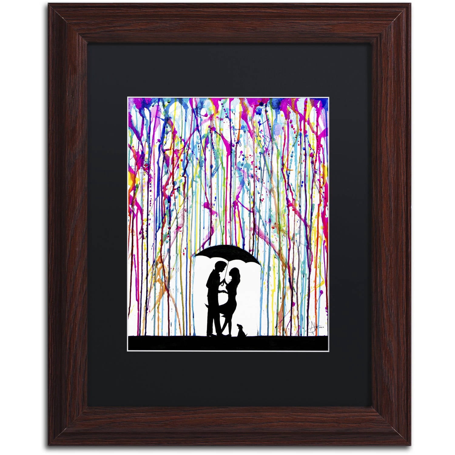 Trademark Fine Art 'Two Step' Canvas Art by Marc Allante, Black Matte, Wood Frame