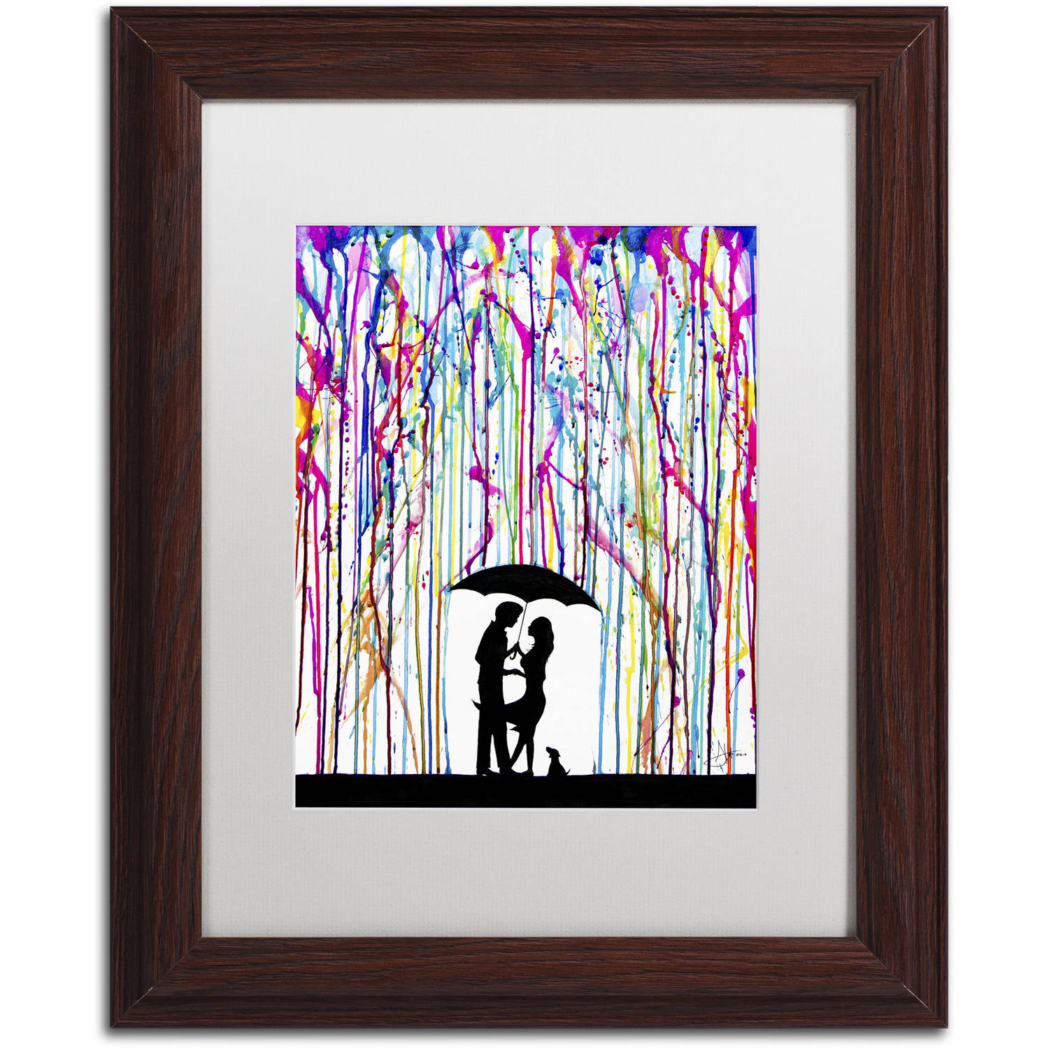 Trademark Fine Art 'Two Step' Canvas Art by Marc Allante, White Matte, Wood Frame
